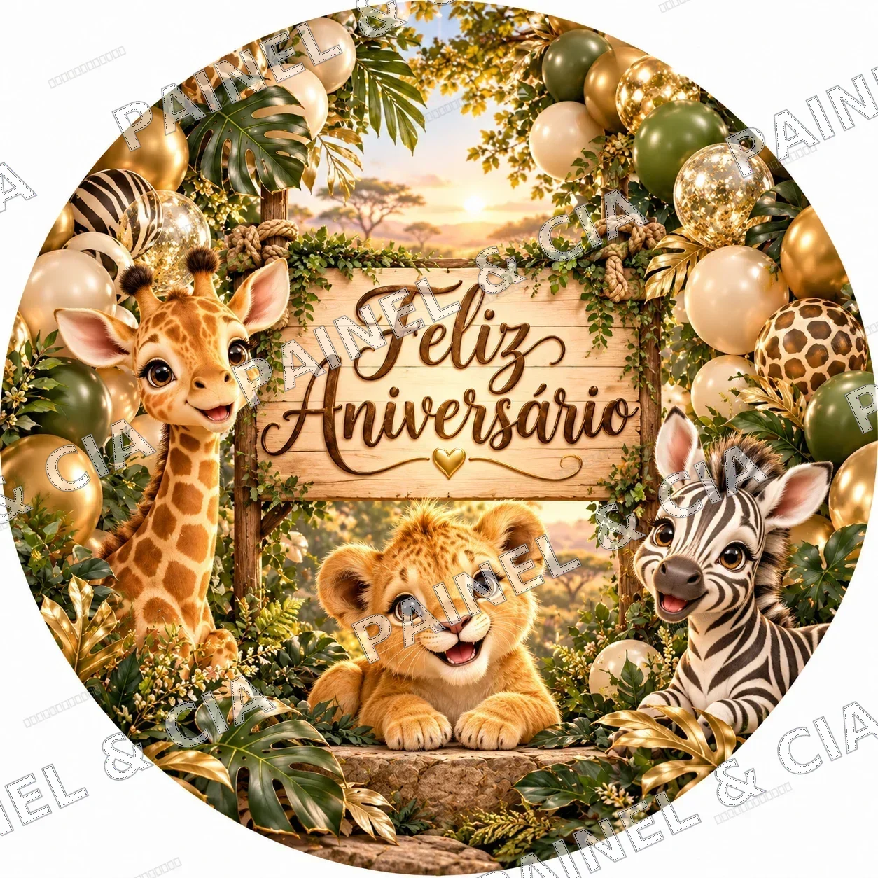 Painel redondo Aniversario PaineleCia NIVER15 — Aniversário Infantil, código RD-086