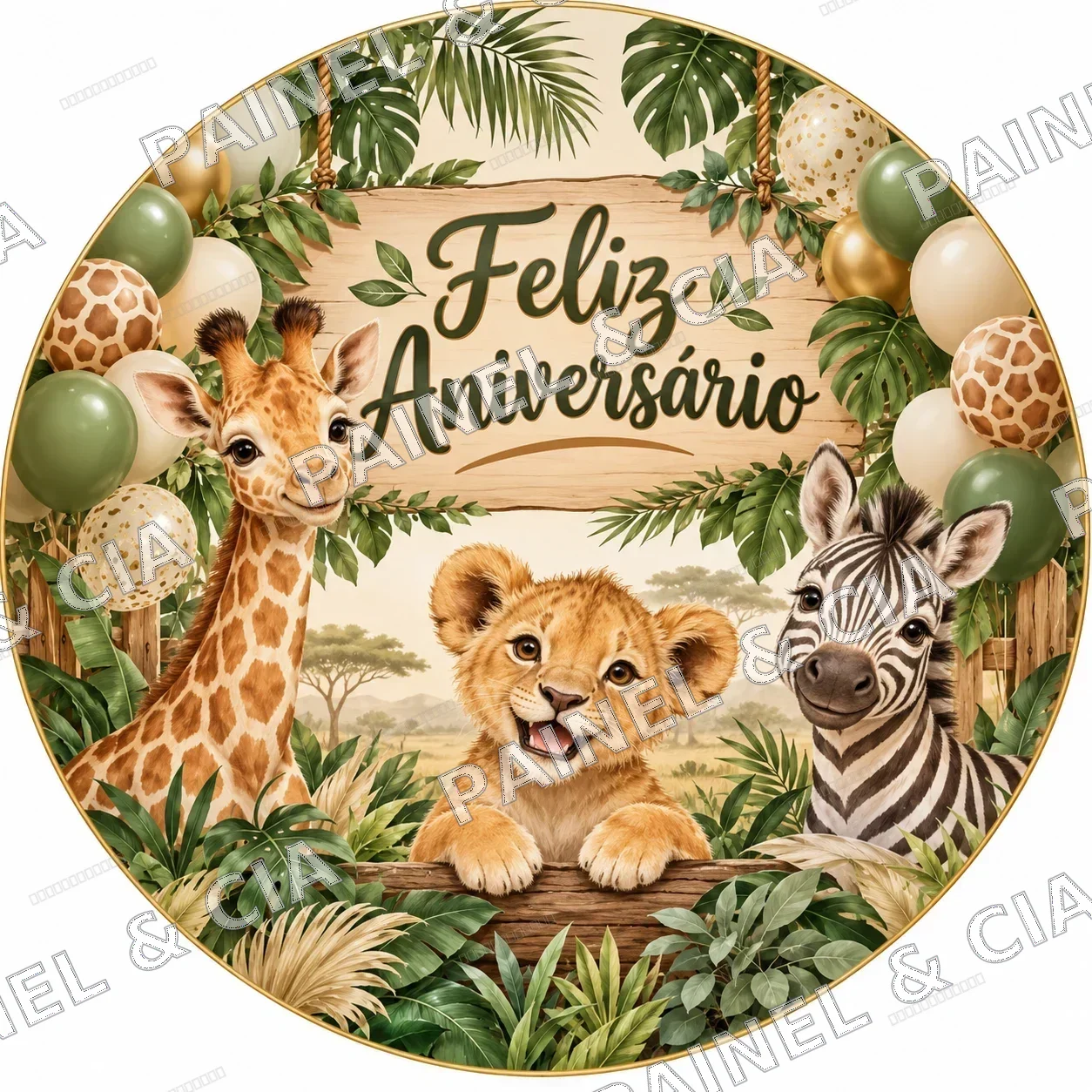 Painel redondo Aniversario PaineleCia NIVER9 — Aniversário Infantil, código RD-085