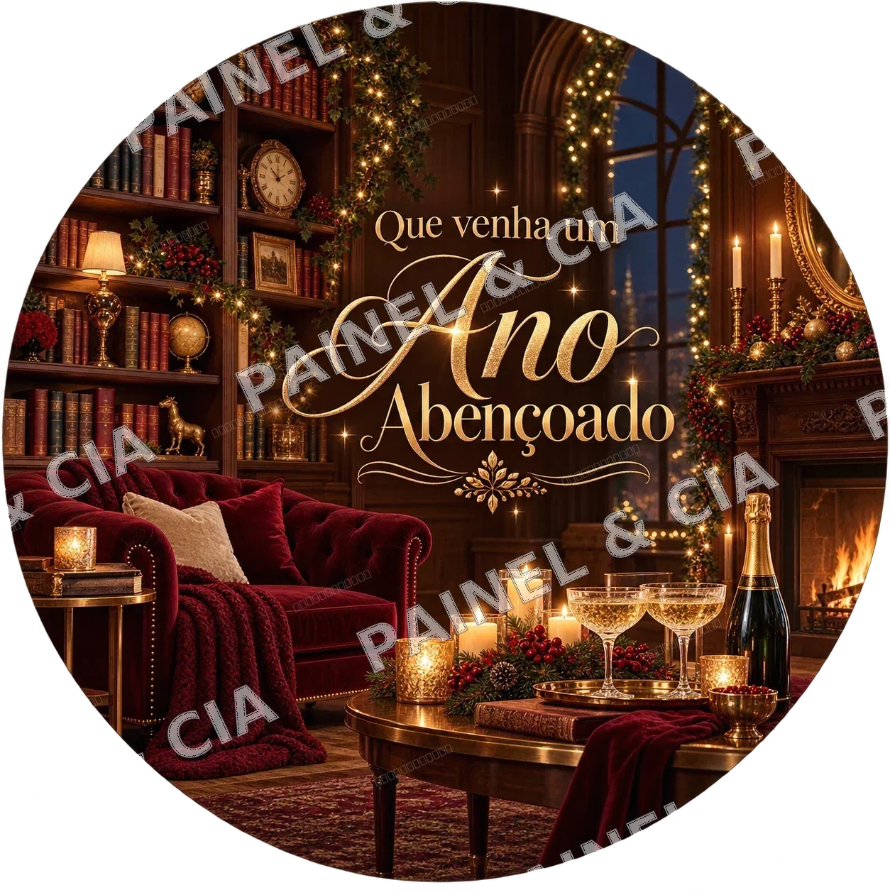 Painel redondo AnoNovo PainelECia ANR19 — Ano Novo 2027, código RD-123