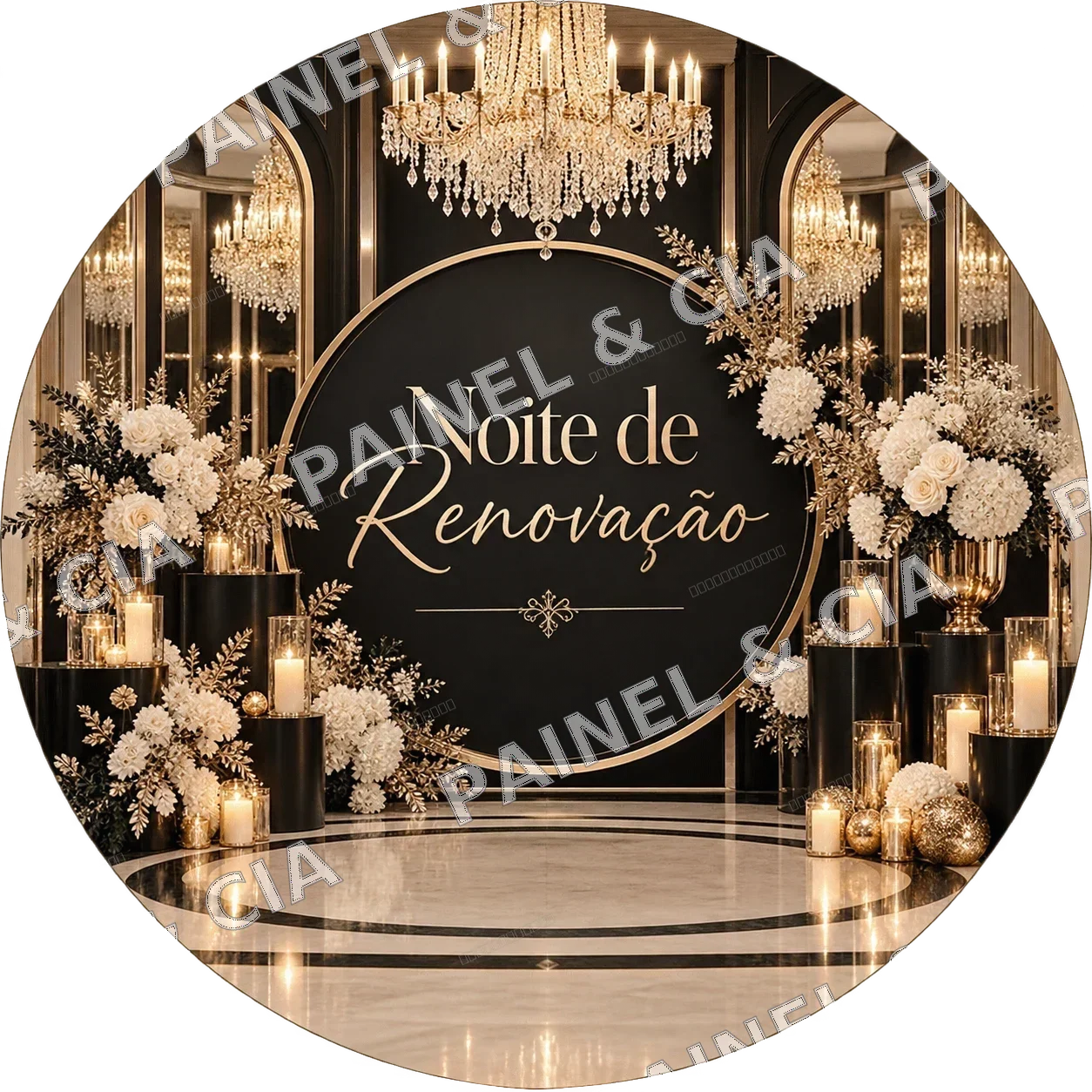 Painel redondo AnoNovo PainelECia ANR30 — Ano Novo 2027, código RD-134