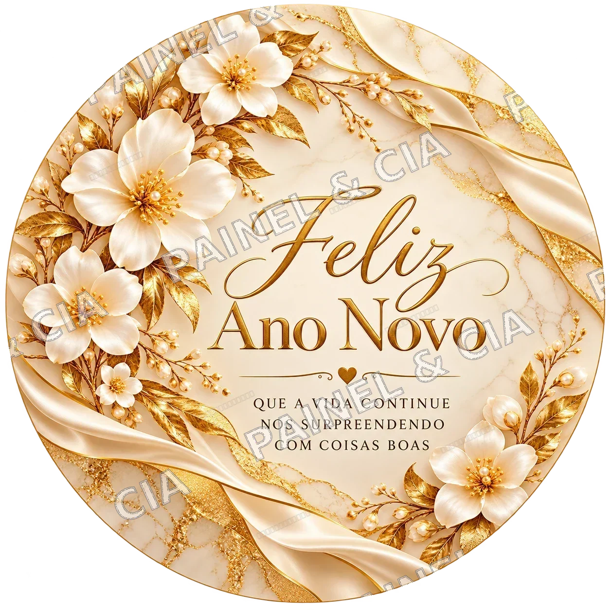 Painel redondo AnoNovo PainelECia ANR37 — Ano Novo 2027, código RD-141