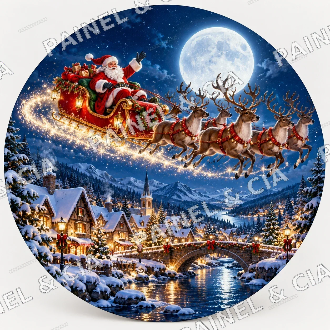 Painel redondo Natal2026 PainelECia RN17 — Coleção Natal 2026, código RD-017