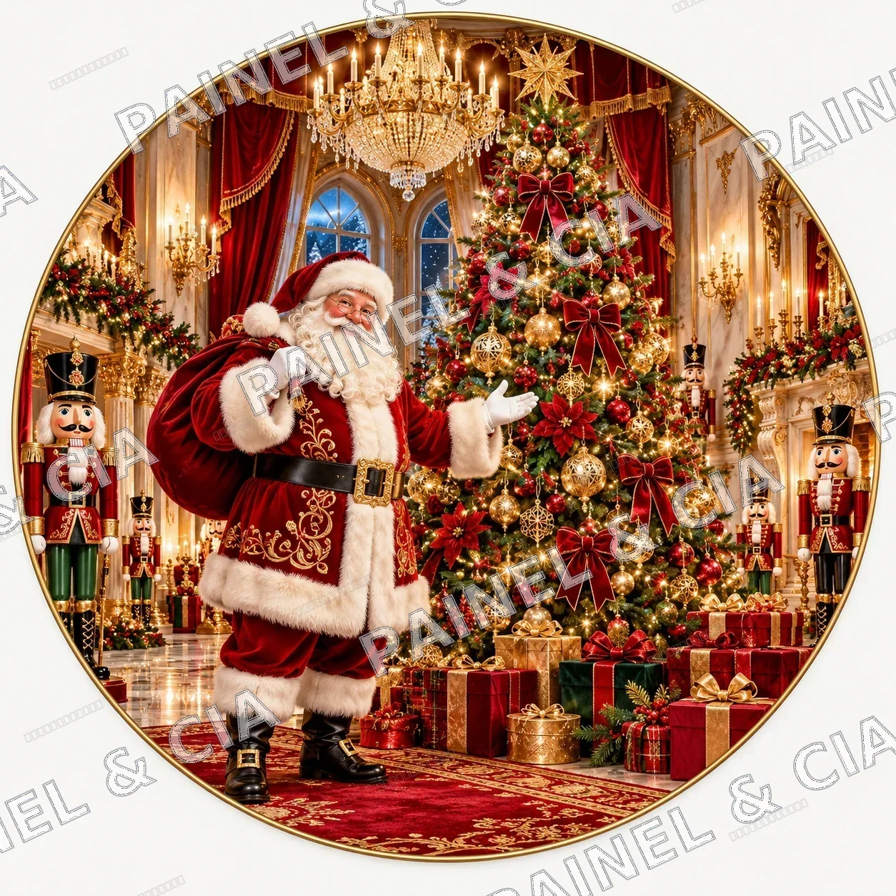 Painel redondo Natal2026 PainelECia RN18 — Coleção Natal 2026, código RD-018