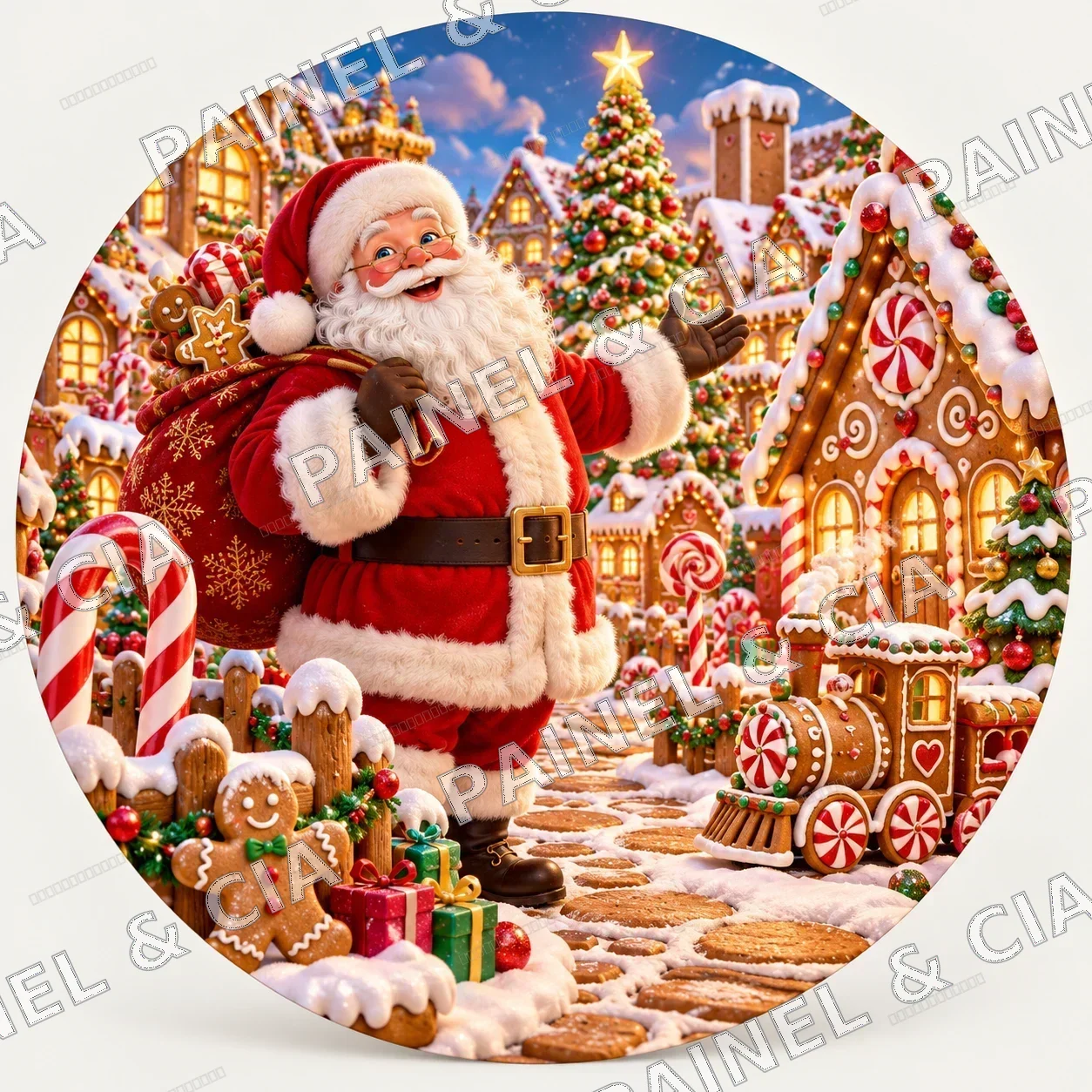 Painel redondo Natal2026 PainelECia RN20 — Coleção Natal 2026, código RD-020