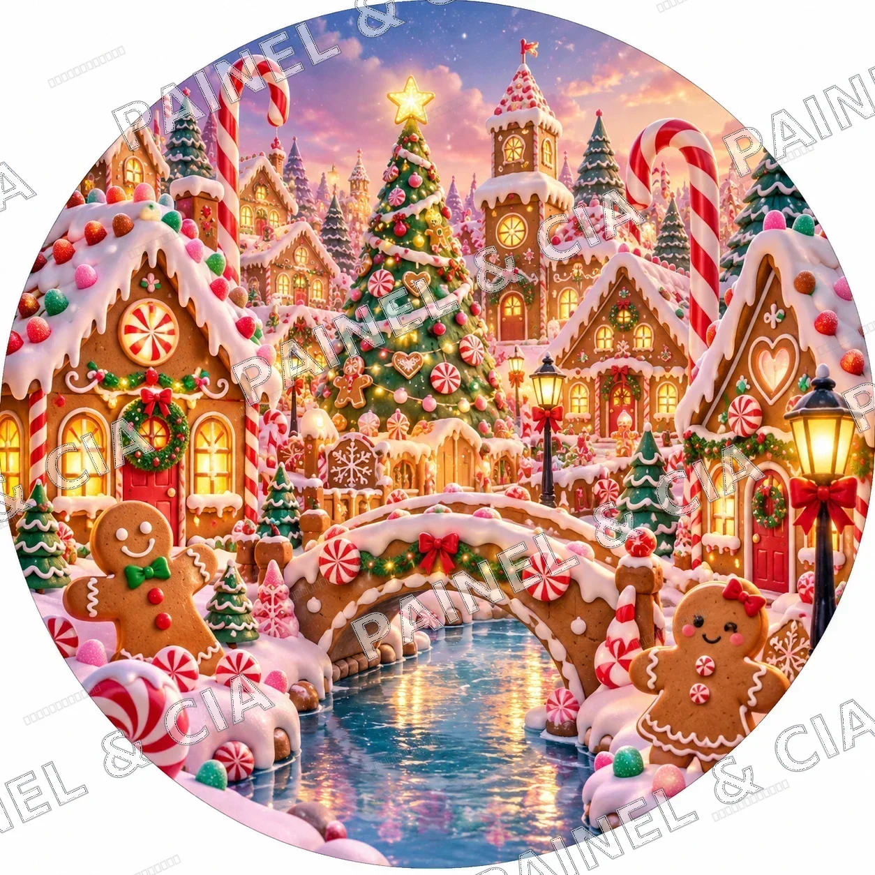 Painel redondo Natal2026 PainelECia RN4 — Coleção Natal 2026, código RD-004