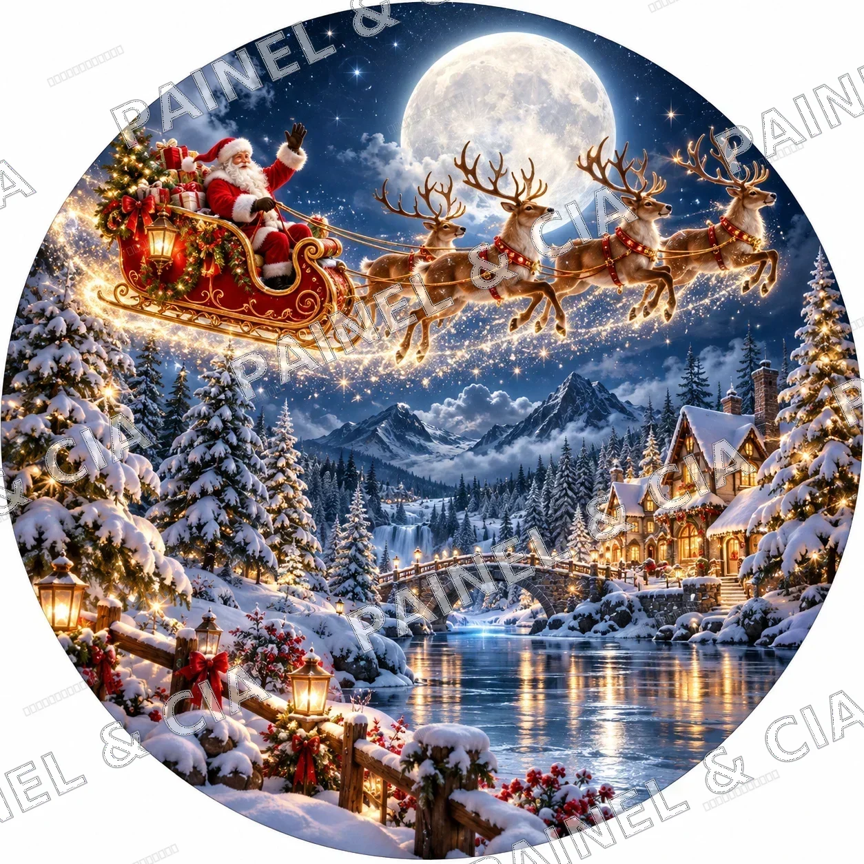 Painel redondo Natal2026 PainelECia RN6 — Coleção Natal 2026, código RD-006
